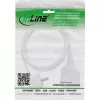 Prailginimo laidas InLine su kampuotu kištuku F tipas, baltas, 3 m, 1 lizdas, 230 V