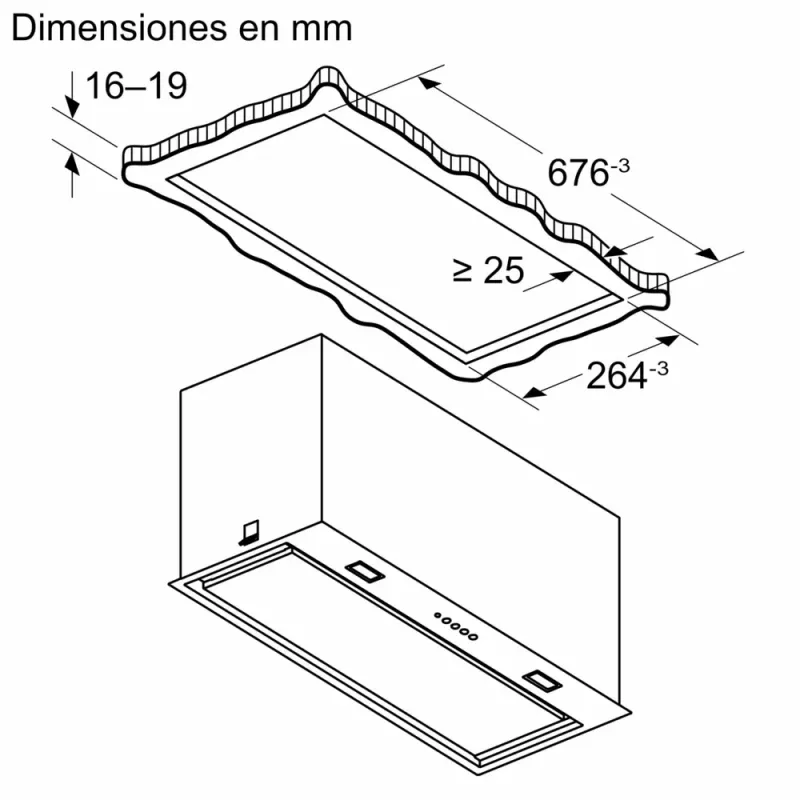 Bosch Serie 8 DLN78PC60 įmontuojamas gartraukis, juodas, 590 m³/h