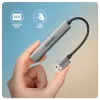 USB šakotuvas AXAGON HUE-STA — 4 prievadų aliuminė juosta, 1× USB-A 5Gbps + 2× USB-A ir 1× USB-C 480Mbps, USB-A šeimininkas, pilka