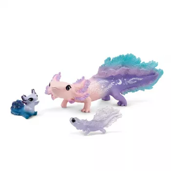Schleich BAYALA Axolotl atradimo rinkinys, 3 figūrėlės su blizgučiais, nuo 5 metų