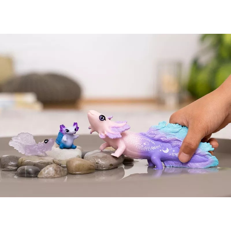Schleich BAYALA Axolotl atradimo rinkinys, 3 figūrėlės su blizgučiais, nuo 5 metų