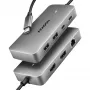 Axagon HMC-CUB83X2 USB 10Gbps šakotuvas, 2x USB-A, USB-C, HDMI ir DP 4K/144Hz, RJ-45, PD 100W