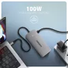 Axagon HMC-CUB83X2 USB 10Gbps šakotuvas, 2x USB-A, USB-C, HDMI ir DP 4K/144Hz, RJ-45, PD 100W