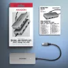 Axagon HMC-CUB83X2 USB 10Gbps šakotuvas, 2x USB-A, USB-C, HDMI ir DP 4K/144Hz, RJ-45, PD 100W