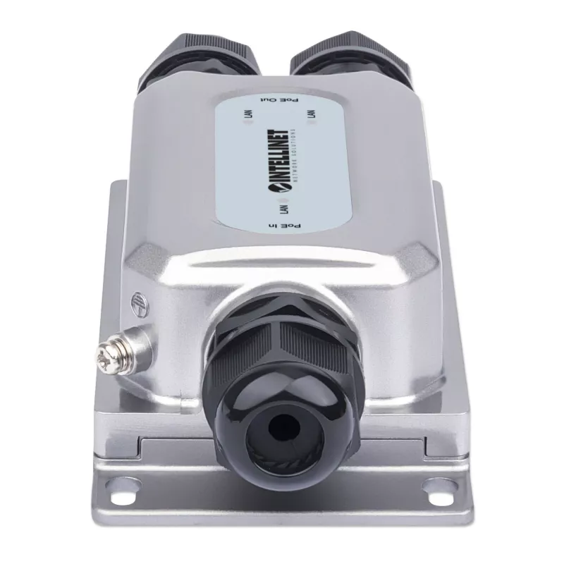Intellinet 2-Port lauko vandalams atsparus Gigabit PoE++ prailgintuvas, du 30 W prievadai, prailgina PoE iki 100 m, 60 W galios biudžetas, suderinamas su IEEE 802.3bt (4PPoE), IP67, IK10, metalinis korpusas