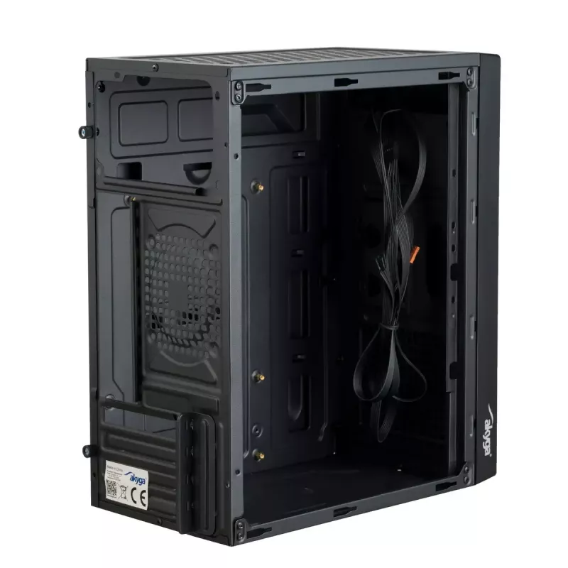 Akyga AK35BK Micro ATX kompiuterio korpusas, Micro ATX / Flex ATX / Mini ITX, 2x USB 2.0, be maitinimo bloko, juodas