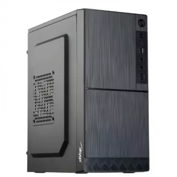 Korpusas Akyga AK35BK Micro Tower, Micro-ATX/Flex-ATX/Mini-ITX, maks. GPU 25 cm, maks. CPU aušintuvas 14 cm, 2×3.5 colio + 2×2.5 colio vietos, USB 2.0×2, juodas