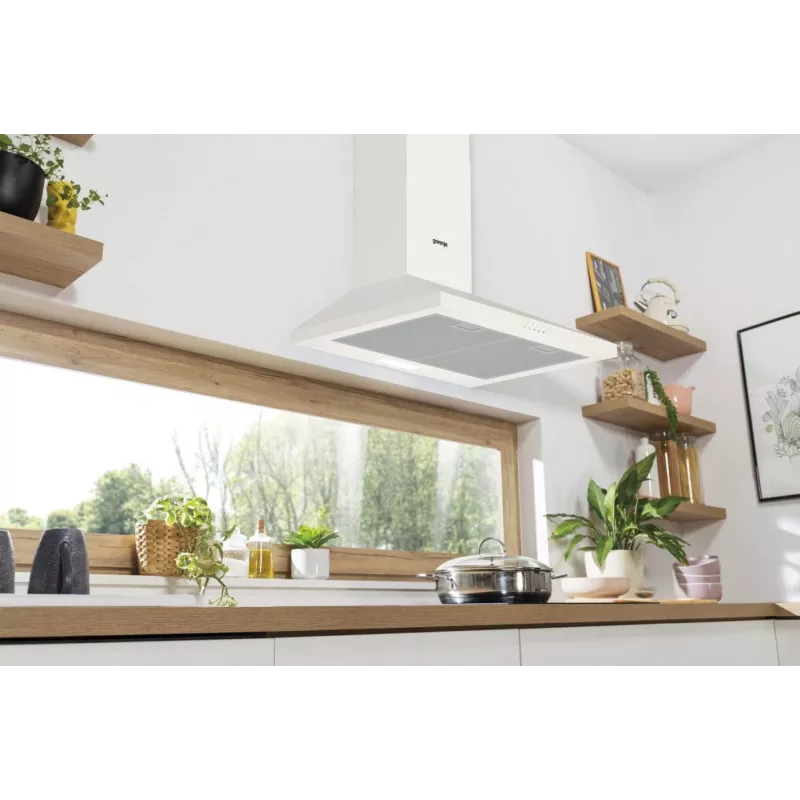 Gorenje KH60A F2LB WH WHC629E4W RL_G400, 450 m³/h, ortinis/re cirkuliacinis, C, A, B, 65 dB