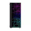 PC korpusas GEMBIRD Fornax 2500 Midi Tower juodas — ATX/ITX, grūdintas stiklas, RGB, 3x120mm priekyje, 2x2,5 colio vietos