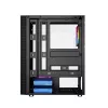 PC korpusas GEMBIRD Fornax 2500 Midi Tower juodas — ATX/ITX, grūdintas stiklas, RGB, 3x120mm priekyje, 2x2,5 colio vietos