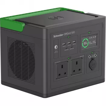 APC SE OffGrid Portable Power Station 500 - nešiojama elektrinė stotelė, Li-Ion baterija, LCD ekranas, 2x UK lizdai, 3x USB-A, 2x USB-C, 3x 12V, belaidis įkroviklis