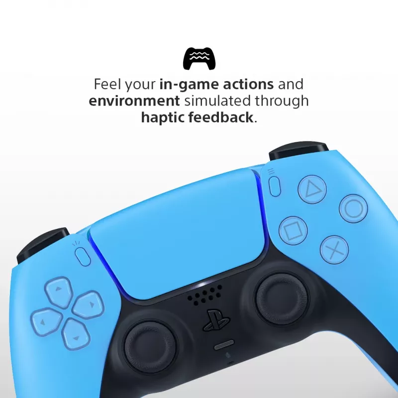 Valdiklis Sony DualSense v3 Mėlynas — Bluetooth/USB, USB-C, įmontuota baterija, PlayStation 5