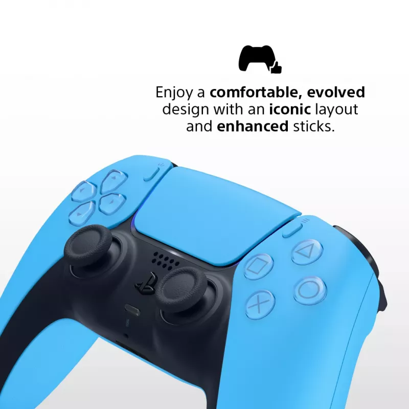 Valdiklis Sony DualSense v3 Mėlynas — Bluetooth/USB, USB-C, įmontuota baterija, PlayStation 5