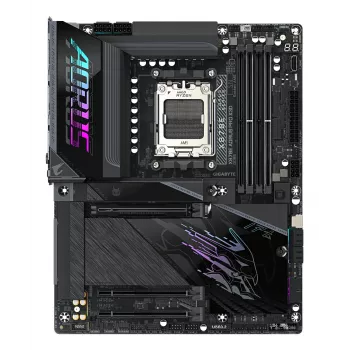 GIGABYTE X870E AORUS PRO X3D ATX pagrindinė plokštė – AMD Socket AM5, 18+2+2 VRM, DDR5 iki 9000 Hz (OC), 2×PCIe5 + 2×PCIe4, Wi‑Fi 7, 5GbE, USB4