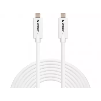 Sandberg USB-C>C USB 3.2 Gen2 100W, 5m, baltas