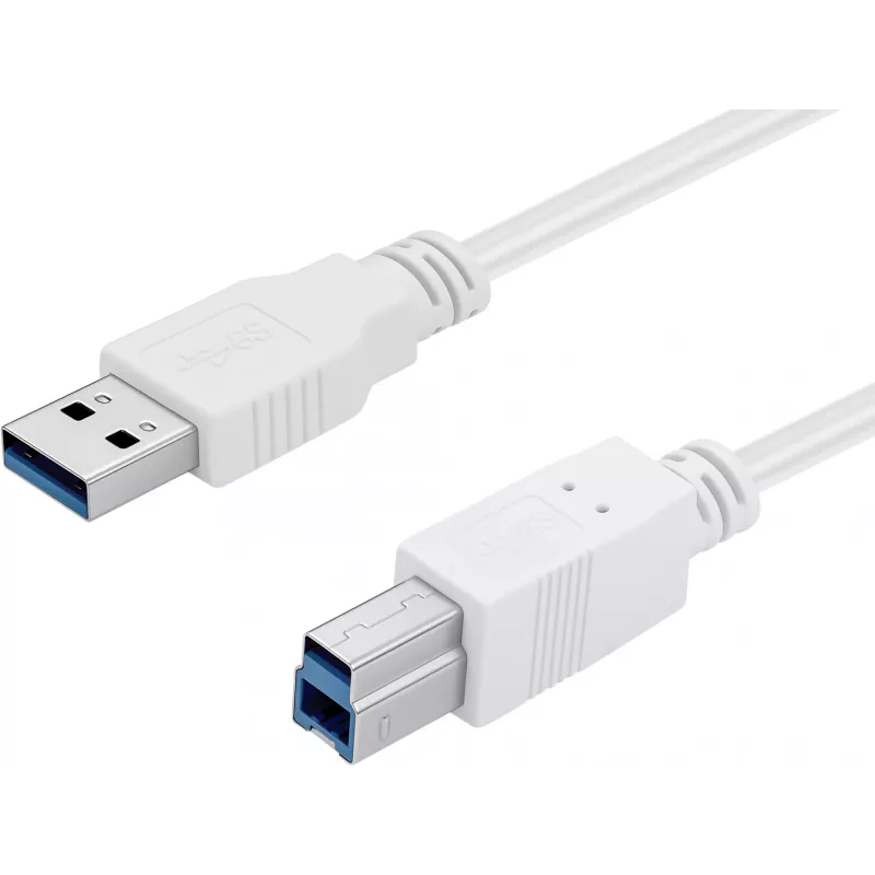 Sandberg USB 3.0 A-B kabelis 1,8 m, USB A, USB B, USB 3.2 Gen 1, 5 Gbit/s, baltas