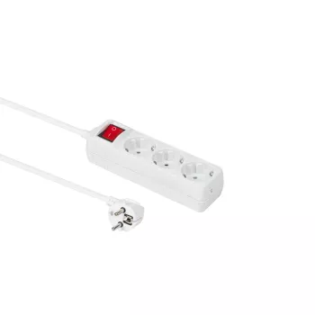 Microconnect GRU0033WS 3 m ilginimo laidas, 3 kištukiniai lizdai, baltas