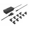 Manhattan Universal Notebook/Nešiojamo kompiuterio maitinimo adapteris, 65 W, automatinis, su 9 kištukų antgaliais