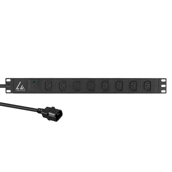 Lanview LVR-2MC14-SPD-C13X8 1U stelažinis maitinimo skirstytuvas su apsauga nuo viršįtampių, 8x C13, 2 m laidas