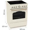 Gorenje GECS6B70CLI Laisvai pastatoma viryklė su keramine kaitlente, smėlio spalvos