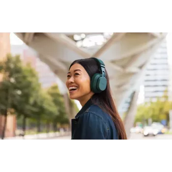 Belaidės ausinės su lankeliu Fairphone Fairbuds XL — Bluetooth, USB-C, skambučiai ir muzika, 20–20000 Hz, 10 m diapazonas, žalios