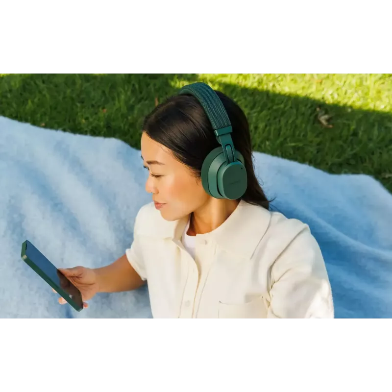 Belaidės ausinės su lankeliu Fairphone Fairbuds XL — Bluetooth, USB-C, skambučiai ir muzika, 20–20000 Hz, 10 m diapazonas, žalios