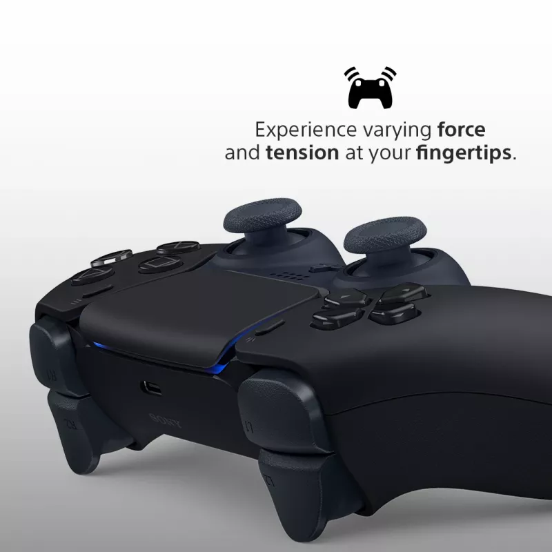 Žaidimų pultas Sony DualSense v3 Juodas — Bluetooth/USB, PS5, įmontuota baterija, USB-C, laidinis ir belaidis