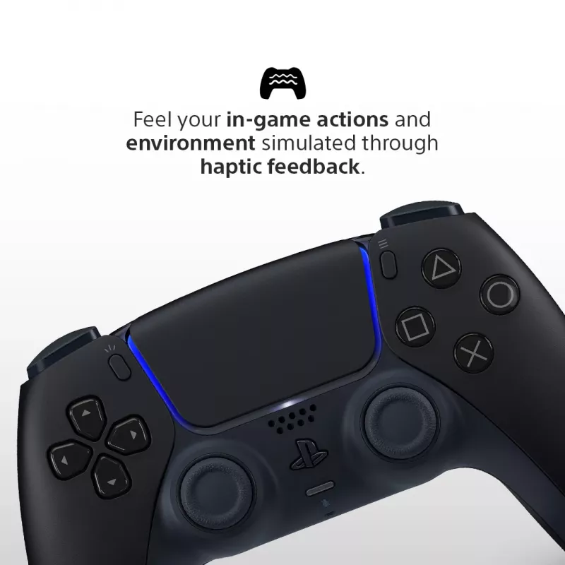 Žaidimų pultas Sony DualSense v3 Juodas — Bluetooth/USB, PS5, įmontuota baterija, USB-C, laidinis ir belaidis