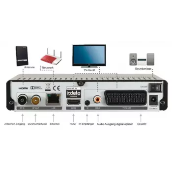 Skaitmeninis imtuvas DigitalBox IMPERIAL T2 IR Black