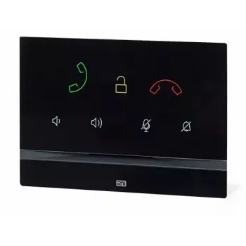 Vidinė vaizdo domofono plokštė 2N Indoor Talk Black – laidinė, grūdinto stiklo korpusas, montuojama ant sienos, 185×128×48,2 mm