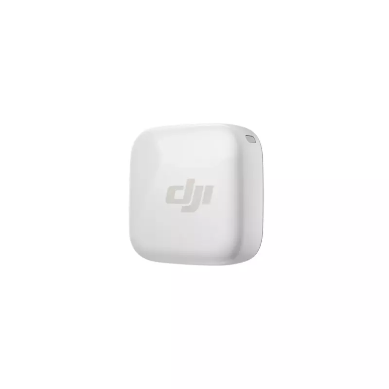 Belaidis kūno mikrofonas siųstuvas DJI CP.RN.00000430.01 — 100–20000 Hz, 3,87 V baterija, iki 11,5 h, baltas, 26,1×26,6×16 mm