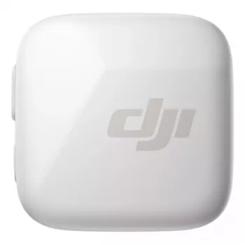 Belaidis kūno mikrofonas siųstuvas DJI CP.RN.00000430.01 — 100–20000 Hz, 3,87 V baterija, iki 11,5 h, baltas, 26,1×26,6×16 mm