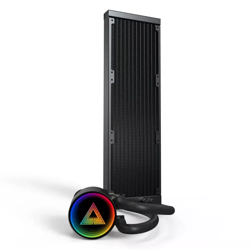 Montech LightFlow ARGB 360 procesoriaus vandens aušintuvas 360 mm 3x120 mm ventiliatoriai ARGB juodas