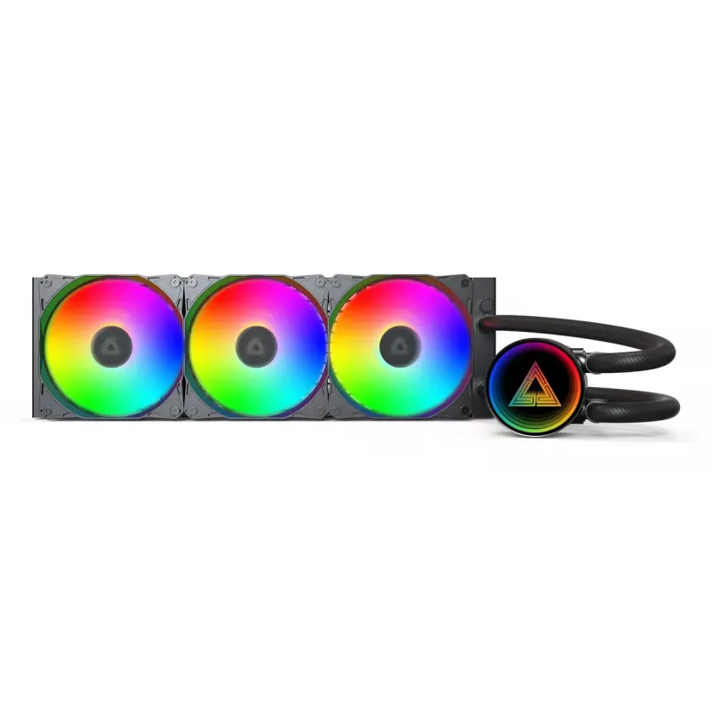 Montech LightFlow ARGB 360 procesoriaus vandens aušintuvas 360 mm 3x120 mm ventiliatoriai ARGB juodas