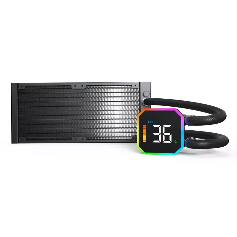 Montech HyperFlow Digital 240 procesoriaus skysto aušinimo sistema 240 mm 2x120 mm juoda