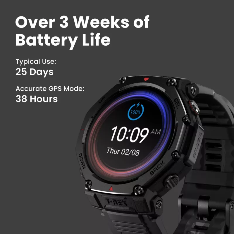 Išmanusis laikrodis Amazfit T-Rex 3 Pro AMOLED 1.5 colio GPS Wi-Fi 700 mAh