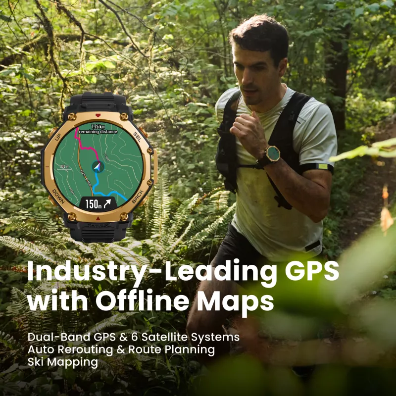Išmanusis laikrodis Amazfit T-Rex 3 Pro AMOLED 1.5 colio GPS Wi-Fi 700 mAh