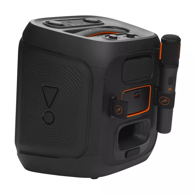 Nešiojamas mono garsiakalbis JBL Encore 2 Mono Black – 100 W, atsparus vandens purslams, Bluetooth ir laidinis