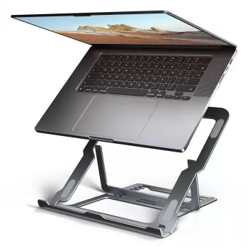 Axagon STND-LAG Aliumininis stovas nešiojamam kompiuteriui 10 inch–17,3 inch, aštuoni reguliavimo lygiai, pilka spalva