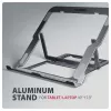 Axagon STND-LAG Aliumininis stovas nešiojamam kompiuteriui 10 inch–17,3 inch, aštuoni reguliavimo lygiai, pilka spalva