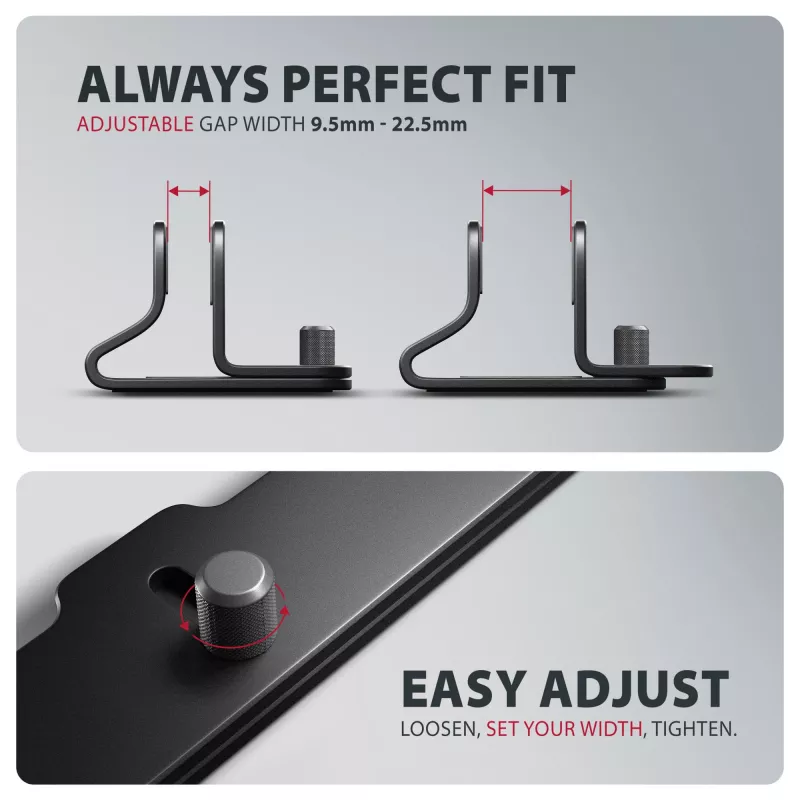 Vertikalus stovas nešiojamam kompiuteriui Axagon STND-VB, aliuminis, 10 inch–17,3 inch, juodas