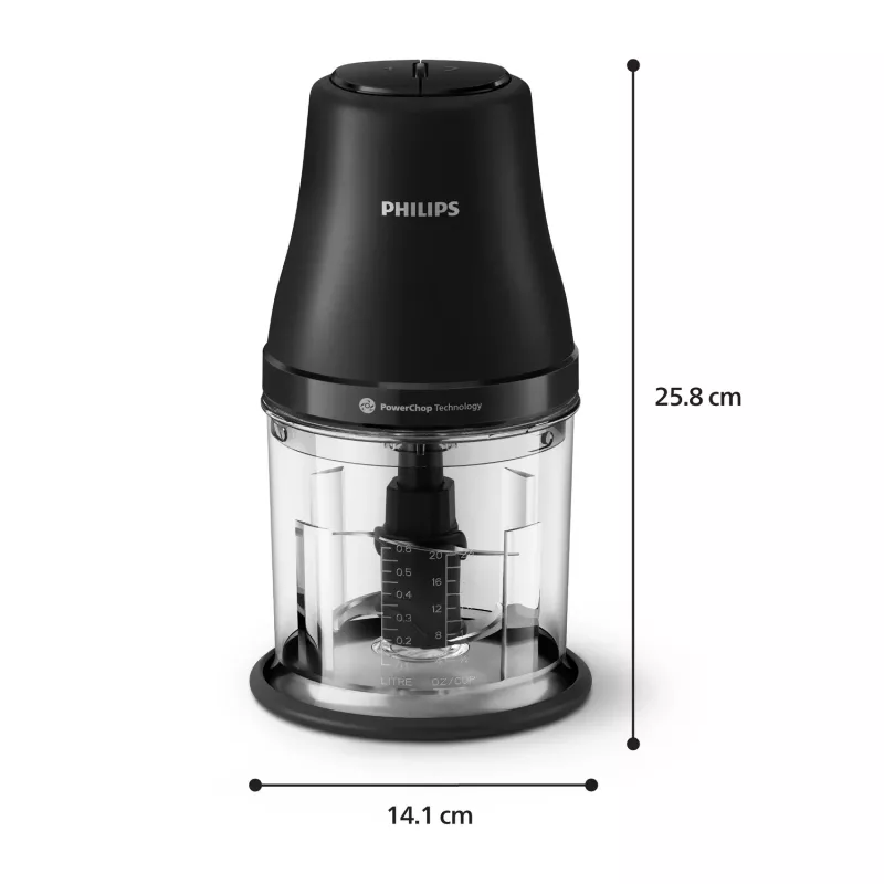 Elektrinis smulkintuvas Philips HR1501/00 1 L 450 W juodas 5000 RPM plastikinis dubuo nerūdijančio plieno peilis 220-240 V 50-60 Hz