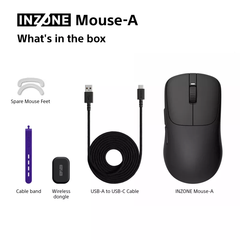 Belaidė žaidimų pelė Sony INZONE Dešinei rankai Optinė RF 30000 DPI, 70G pagreitis, ratukas