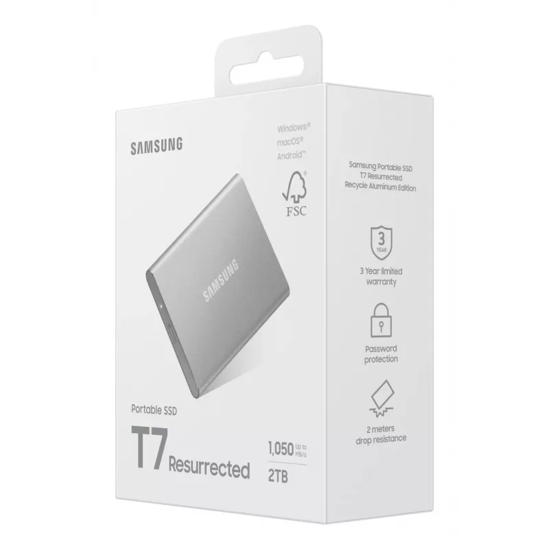 Samsung MU-PD2T0G/WW išorinis kietojo kūno diskas 2 TB USB Type-C 3.2 Gen 2 (3.1 Gen 2) Sidabrinis