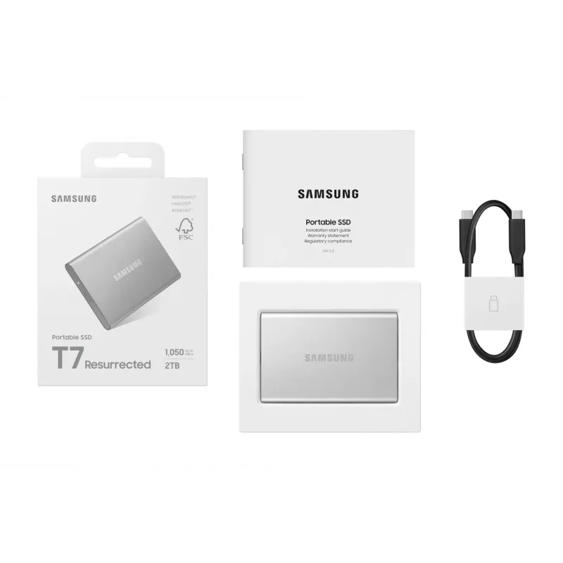 Samsung MU-PD2T0G/WW išorinis kietojo kūno diskas 2 TB USB Type-C 3.2 Gen 2 (3.1 Gen 2) Sidabrinis