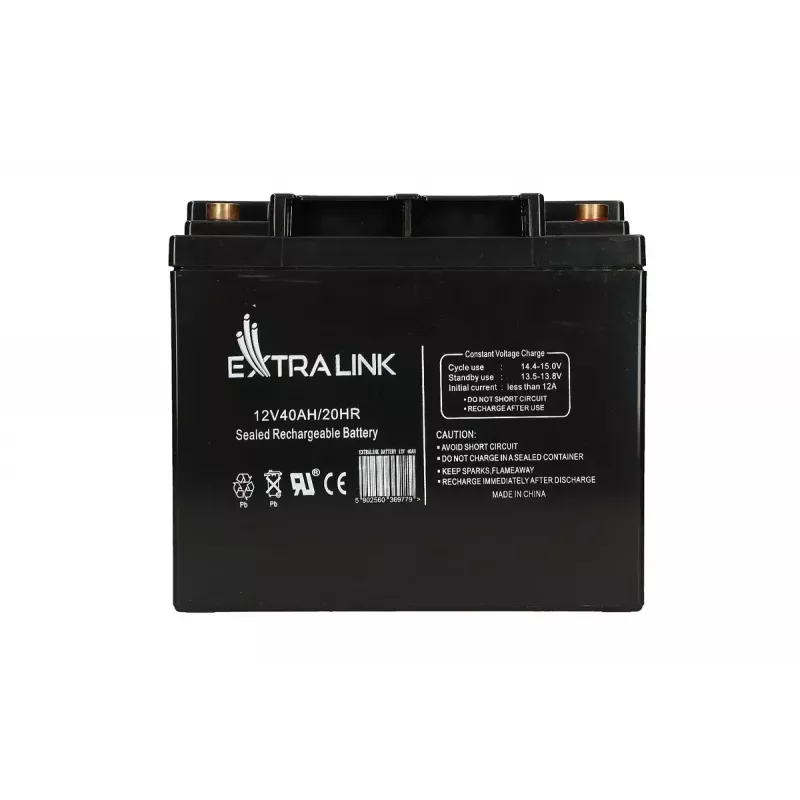 Extralink AGM sandarioji švino-rūgšties baterija 12V 40Ah nereikalaujanti priežiūros, VRLA, 12,2 kg