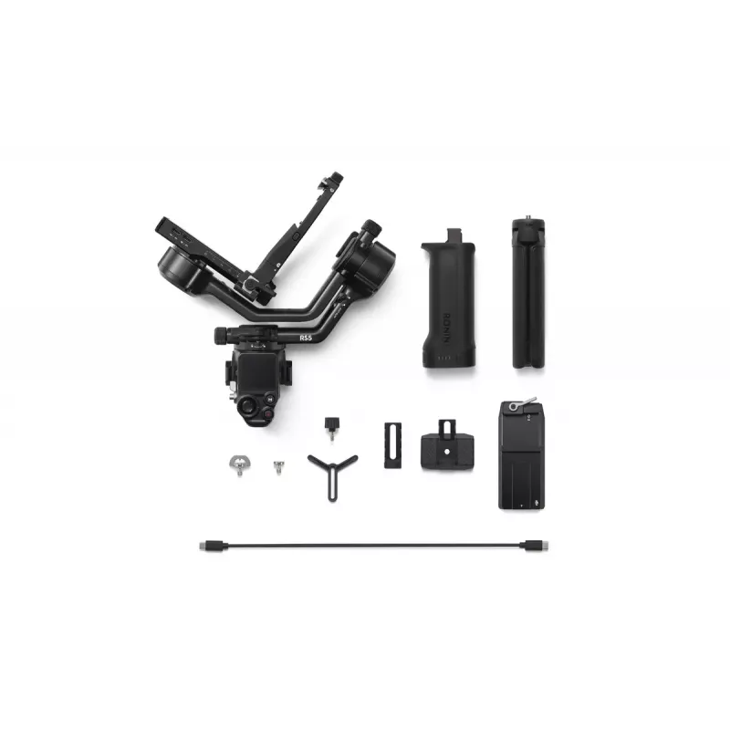 Rankinis kameros stabilizatorius DJI RS 5 – aliuminis, juodas, 30 h veikimo laikas, 1,46 kg