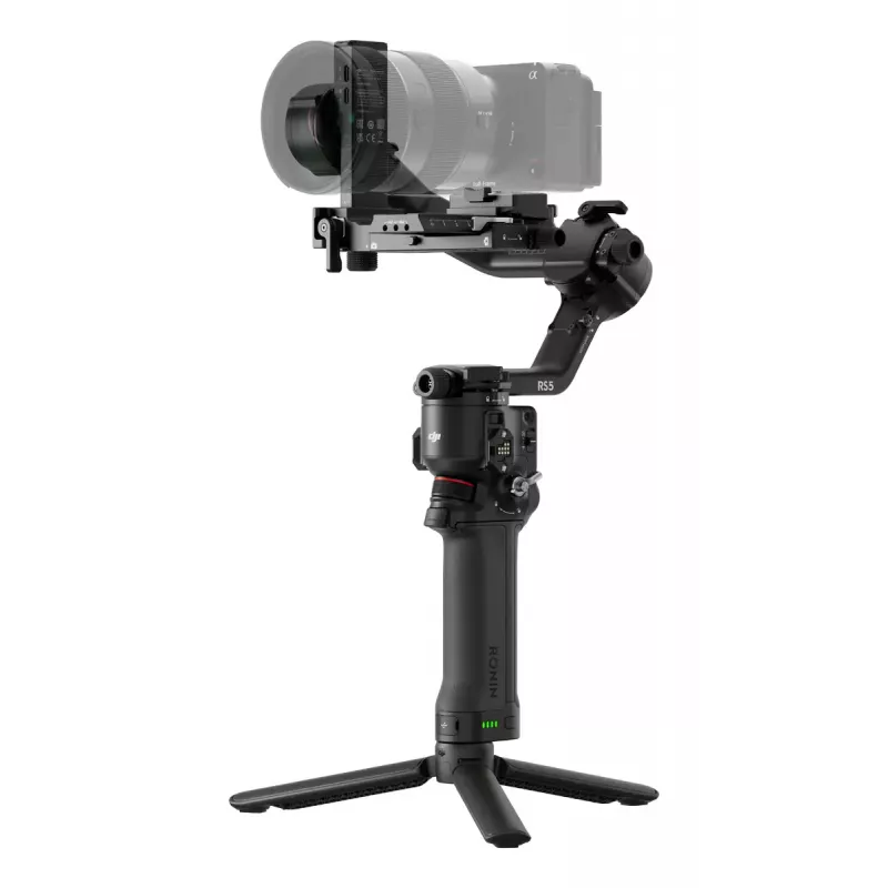 Rankinis kameros stabilizatorius DJI RS 5 – aliuminis, juodas, 30 h veikimo laikas, 1,46 kg