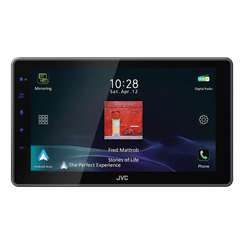 Automobilinis multimedijos imtuvas 2-DIN JVC KW-M795DBW, 9 colių talpinis ekranas, 200 W, Wi-Fi dual-band, Bluetooth, DAB+/FM/AM