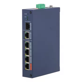 Valdomas sutvirtintas jungiklis DAHUA CHS4106-4ET-60 — 6 prievadų, 4x PoE 10/100, L2, 4,8 Gbit/s, 8000 MAC